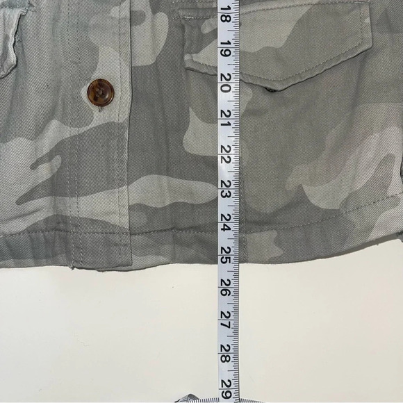 Maurices 100% Cotton Green Camo Cinched Waist Military Jacket Medium Women’s - Picture 9 of 12